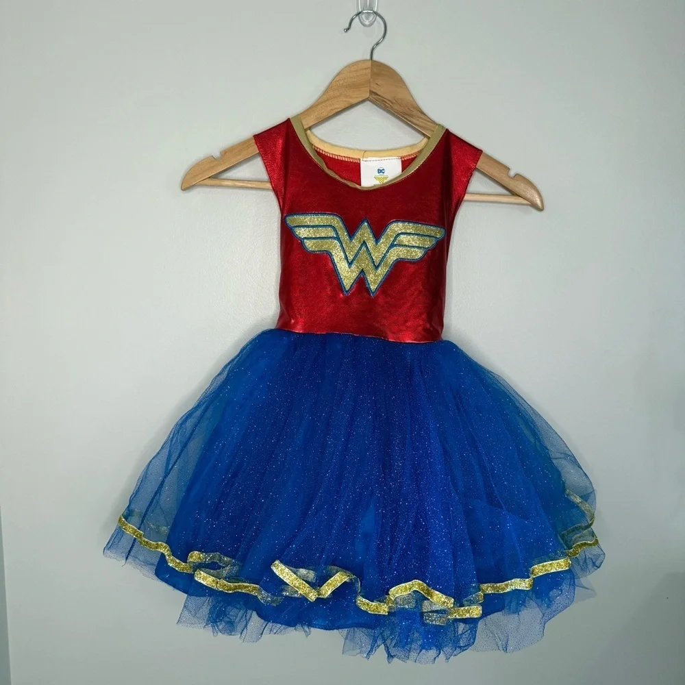Wonder Woman Superhero Tutu Dress for Kids - Red and Blue
